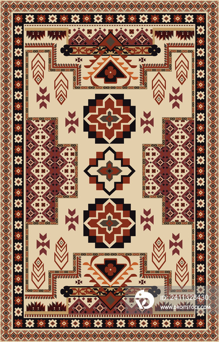 Persian carpet, tribal vector texture. Ethnic. Aztec geometric patterns. Wallpaper. Print.