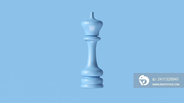 Pale Blue Chess King Piece 3d illustration 3d rendering