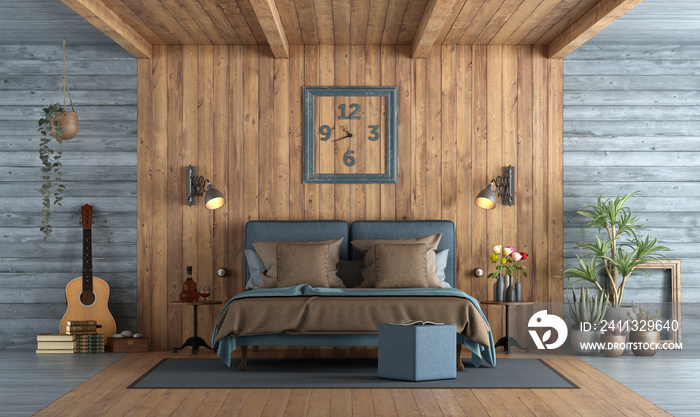 Master bedroom in rustic style