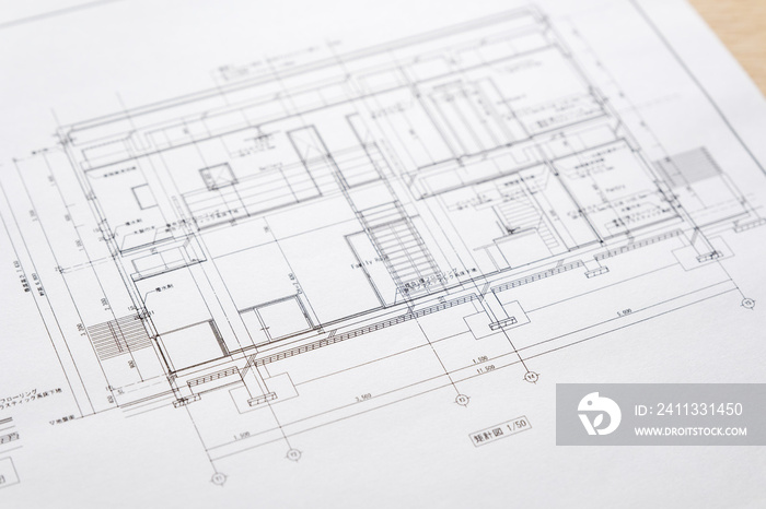 【写真素材】設計イメージ　建築図面　住宅　施設