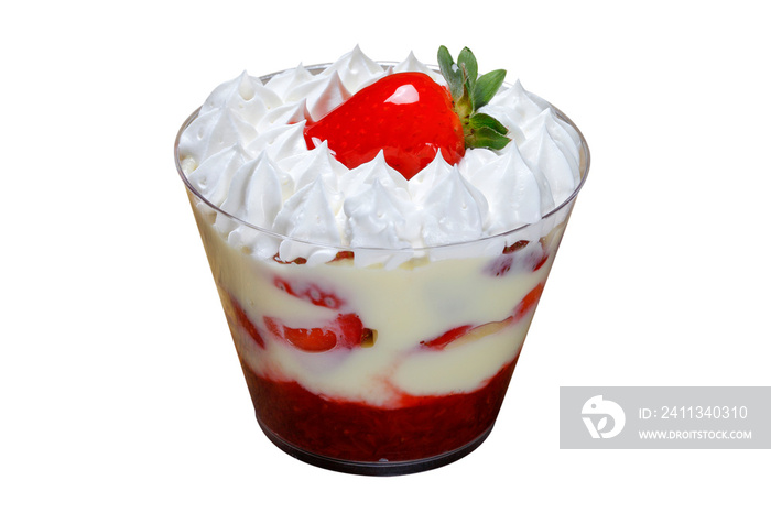 Strawberry mousse with whipped cream