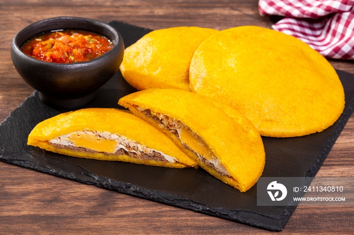 Fried Egg Arepa - Typical Food Of The Caribbean Region Of Colombia