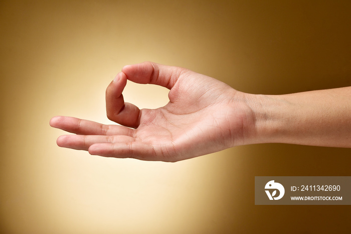 Yoga position gyan mudra in hand