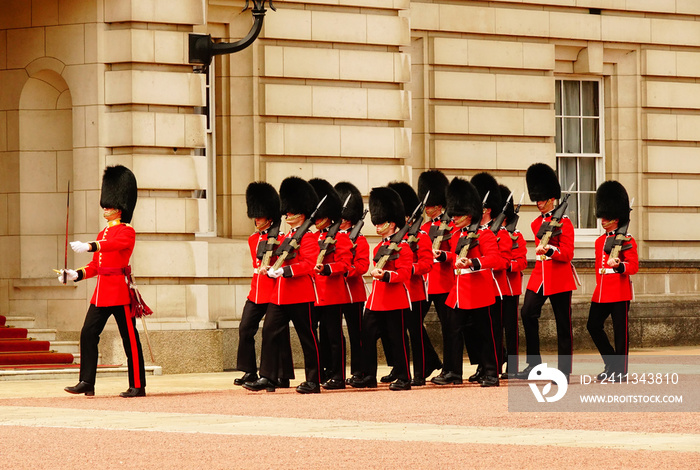 Changing of the Guard in Buckingham Palace, London, UK