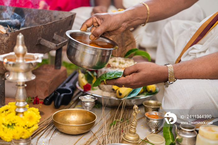 Religious rituals, traditional Hindu wedding , South India