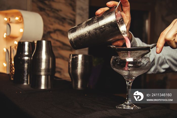 Bartender making a cocktail