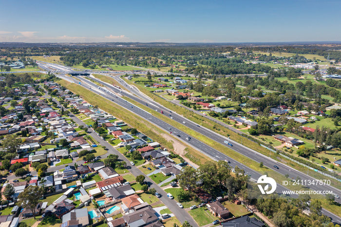 Aerial view of the suburb of South Penrith in greater Sydney in Australia