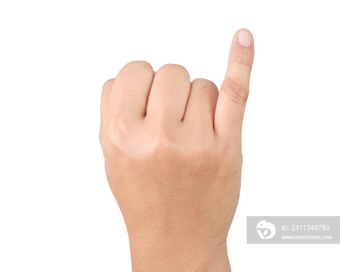 Hand is showing little finger, gesture of making a promise. isolated with clipping path.