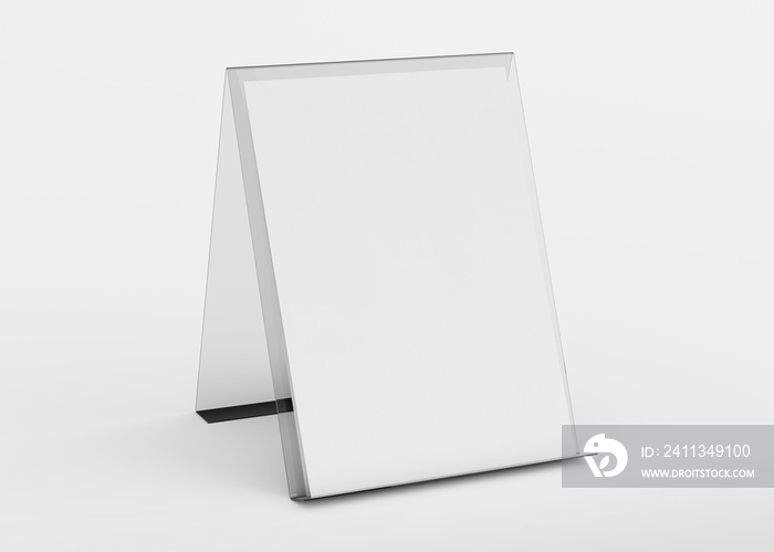 Brochure display stand mockup isolated on white 3d rendering