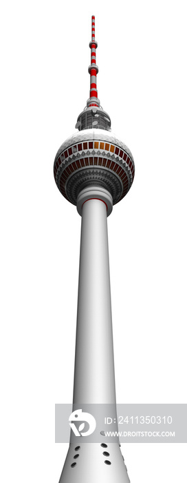 3d Berliner Fernsehturm, Telespargel perspektive  freigestellt