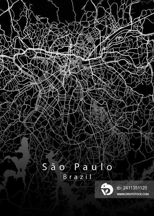 Sao Paulo Brazil City Map