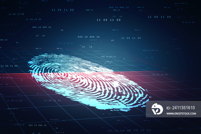 Fingerprint Scanning Technology Concept 2d Illustration