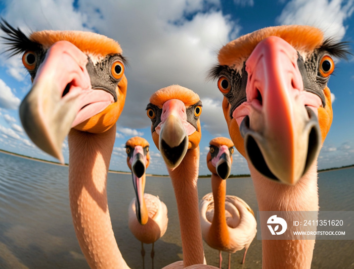 portrait of a flamingos