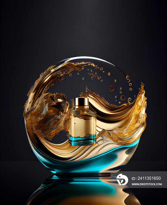 Cosmetics in a beautiful wave.