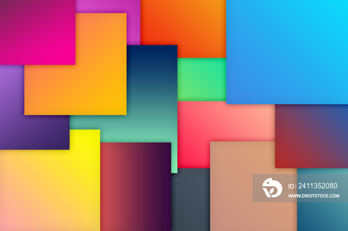 Colorful shiny shapes wallpaper of boxes. trendy creative design of squares for the background