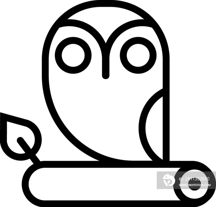 Owl bird cartoon line illustration