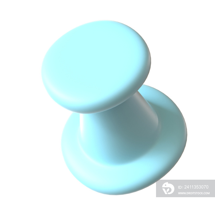 push pin cute element 3d render blue color