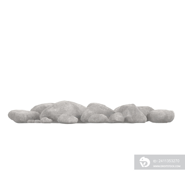 3d rendering illustration of some pebbles and stones