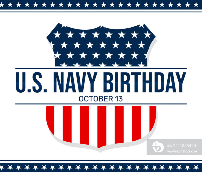 United States Navy Birthday Background with Flag inside the badge. American navy birthday wallpaper