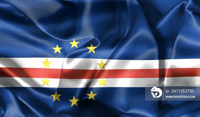 Cabo Verde flag - realistic waving fabric flag