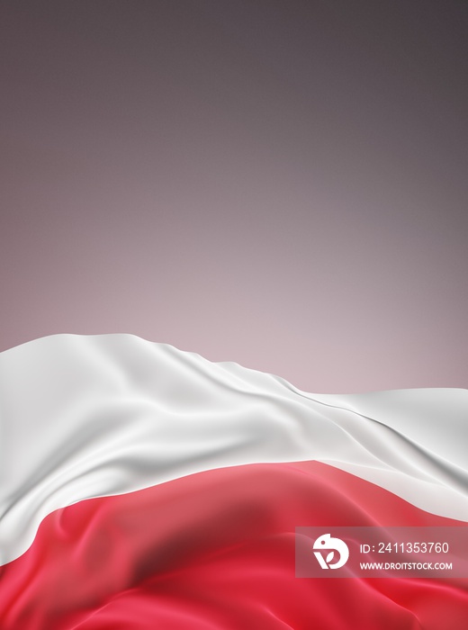 Abstract Poland Flag 3D Render (3D Artwork)