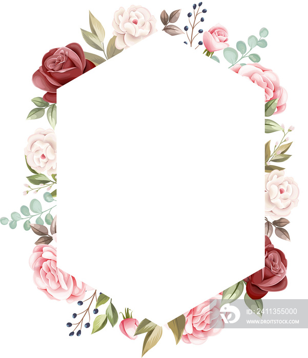 beautiful blooming roses flower frame