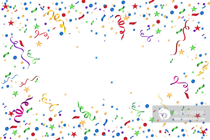 Colorful confetti isolated. Festive vector background