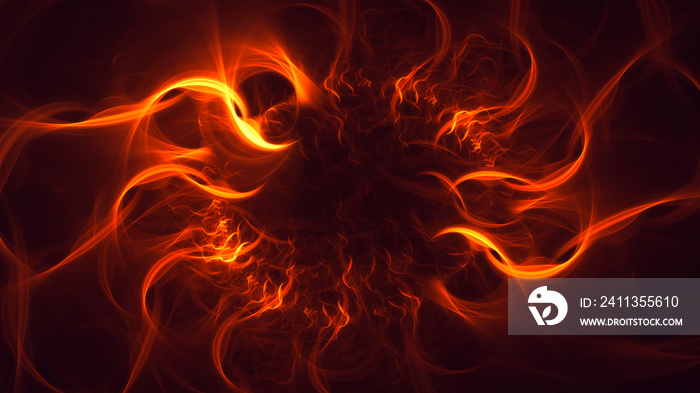 3D rendering abstract fractal light background