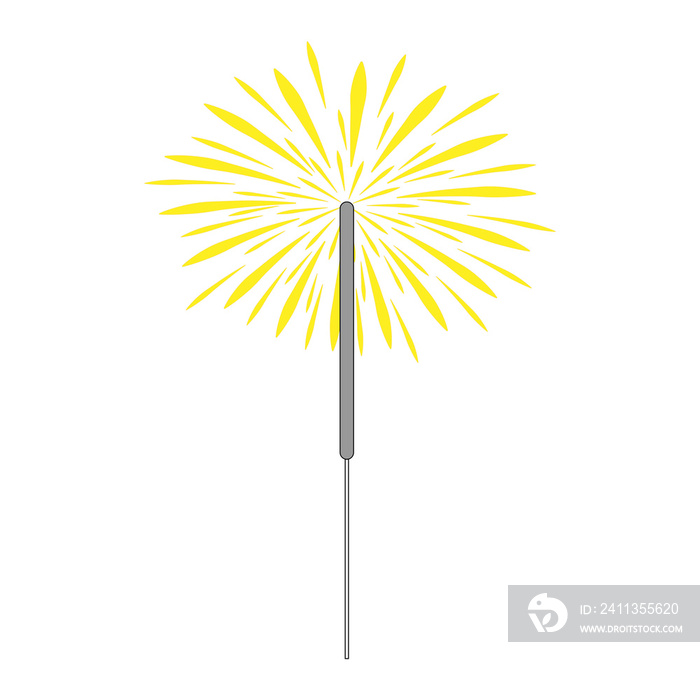 Simple illustration of sparkler icon Concept for Christmas holiday