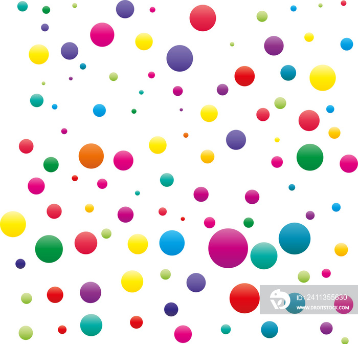 Multicolored dots premium background on white background