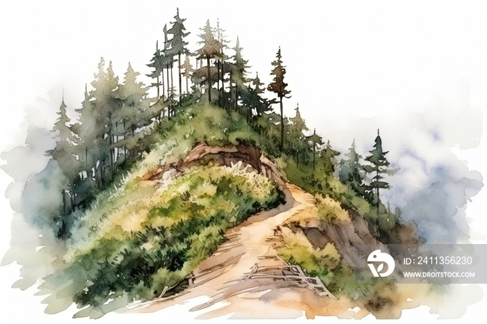 light watercolor of high mountains