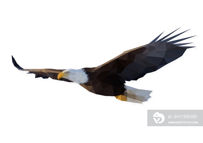 3d illustration of geometric flapping bird