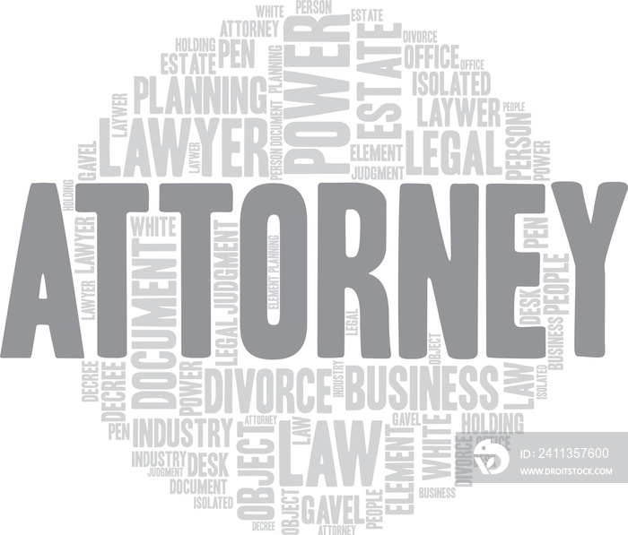 Attorney Word cloud art Detailed Vector