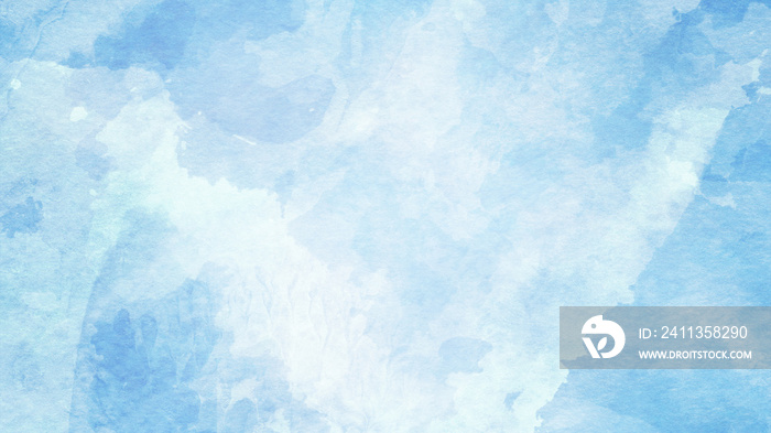 Abstract winter blueand white watercolor background