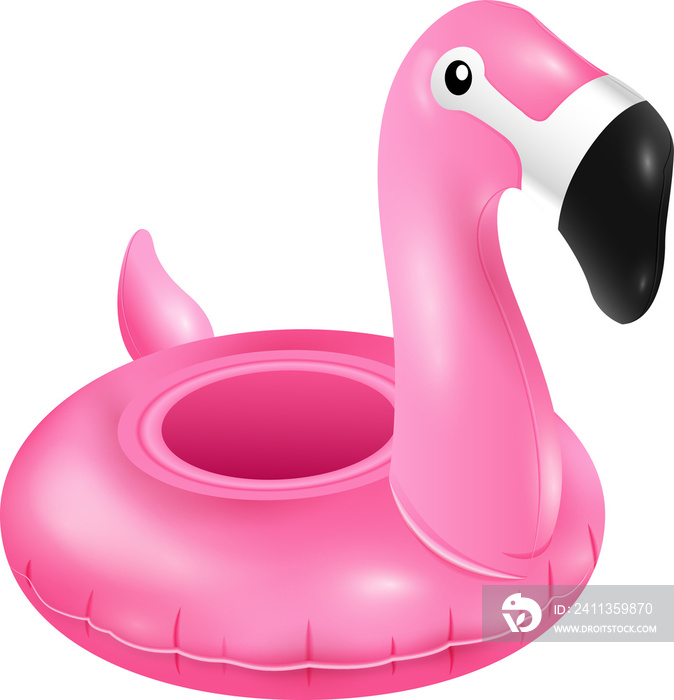 Pink Flamingo bird rubber swim ring summer accessory, PNG file no background