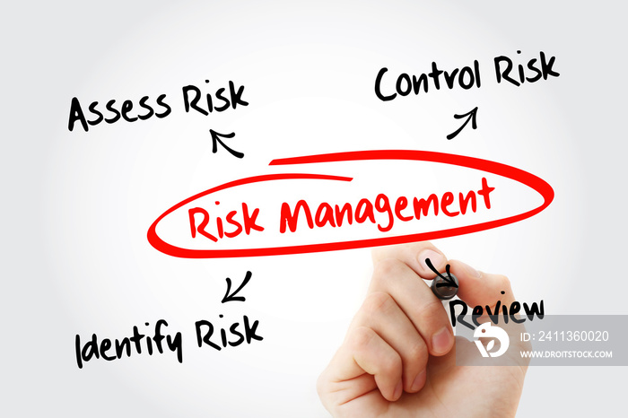 Hand writing Risk Management mind map with marker, business concept