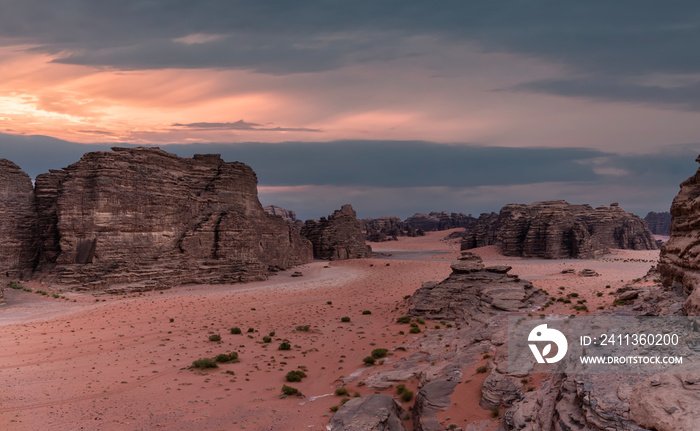 sunset in the neom mountains