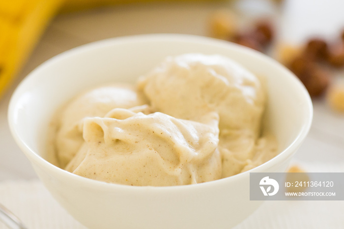 Icecream made of frozen banana