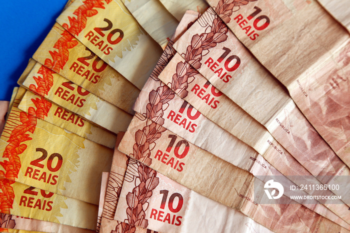 brazil money - several real bills