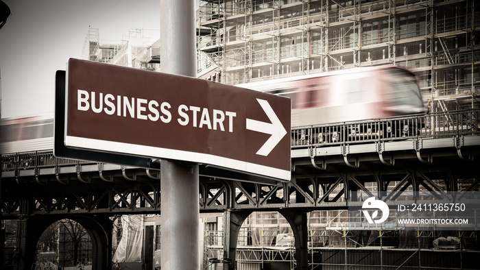 Street Sign BUSINESS START