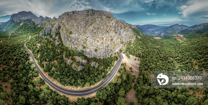 Luftaufnahme / Panorama vom Gebirge auf Mallorca (Serra de Tramuntana)