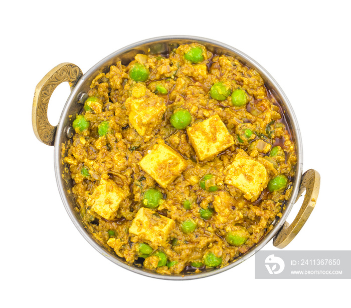 Indian Cuisine Mattar Paneer is a Vegetarian North Indian Dish Consisting of Peas And Paneer in a Tomato Based Sauce, Spiced with Garam Masala. It is often Served with Indian type of Tandoori Roti