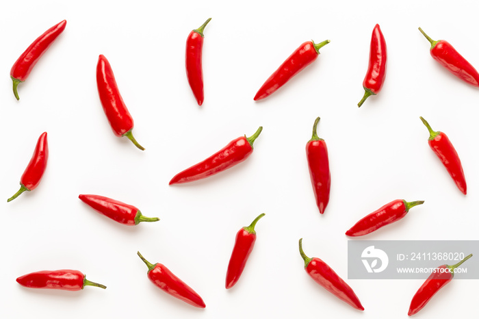 Chili or chilli cayenne pepper isolated on white background cutout.