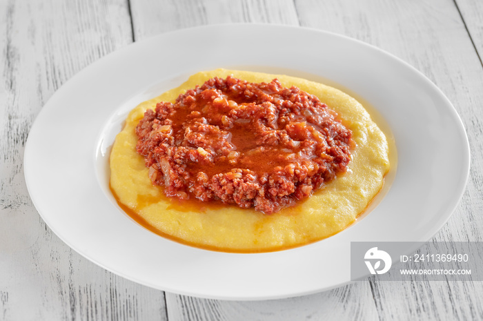 Italian polenta bolognese