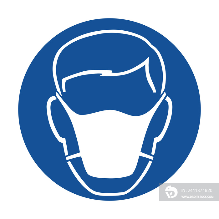 Wear mask safety pictogram