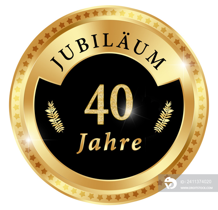 goldener 40 Jahre Jubiläum Button