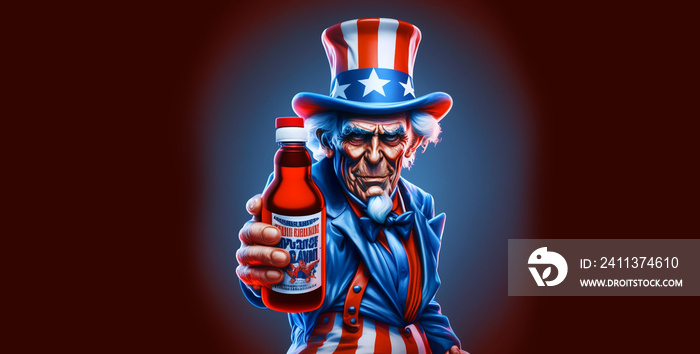 Jaune Uncle sam holding hot sauce wallpaper