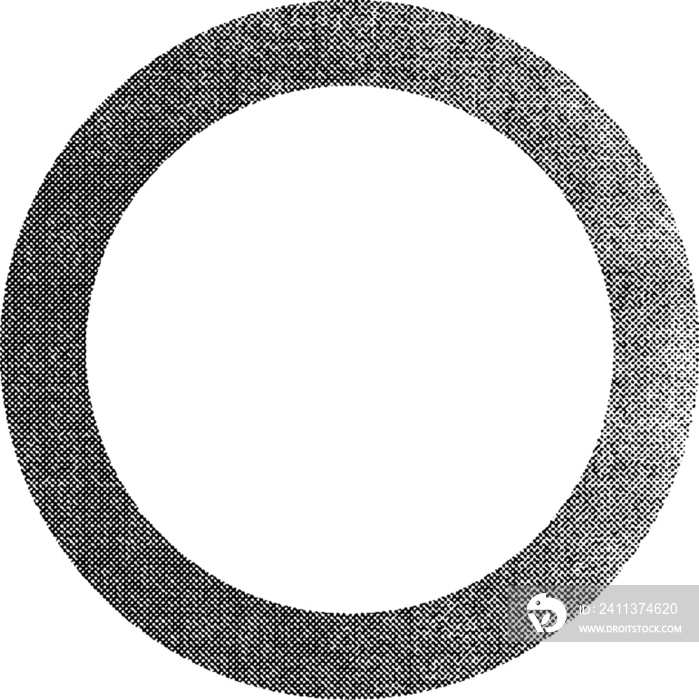 circlular halftone border element with a transparent background