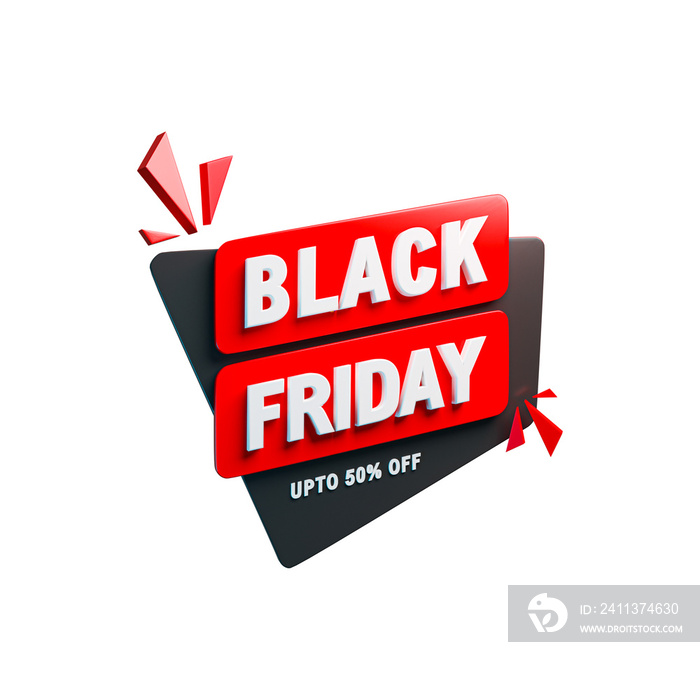 Black friday sale 3d promotion banner