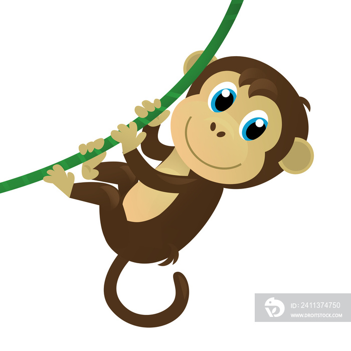 cartoon asian scene with animal monkey ape